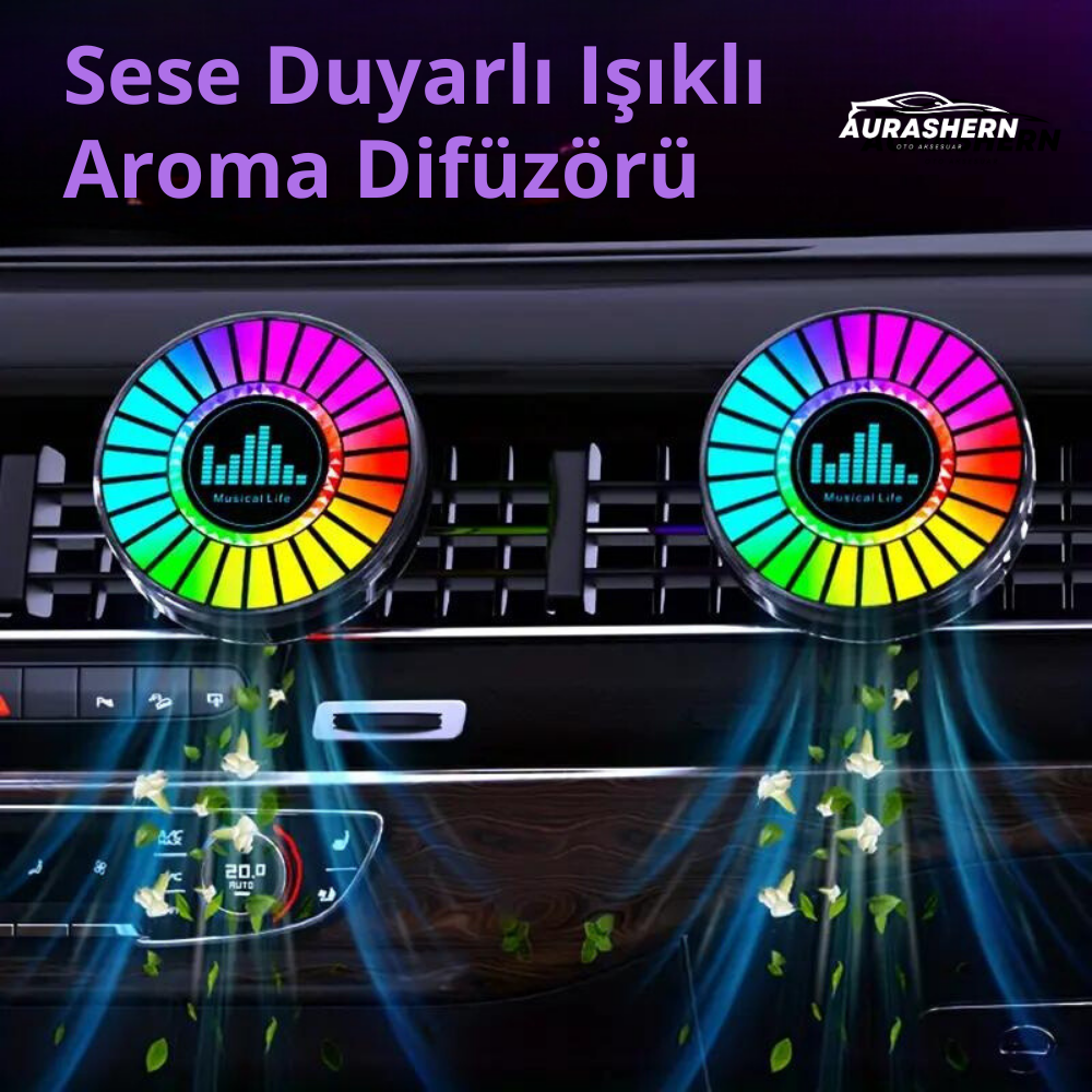 AuraShern Sese Duyarlı Işıklı Aroma Difüzörü